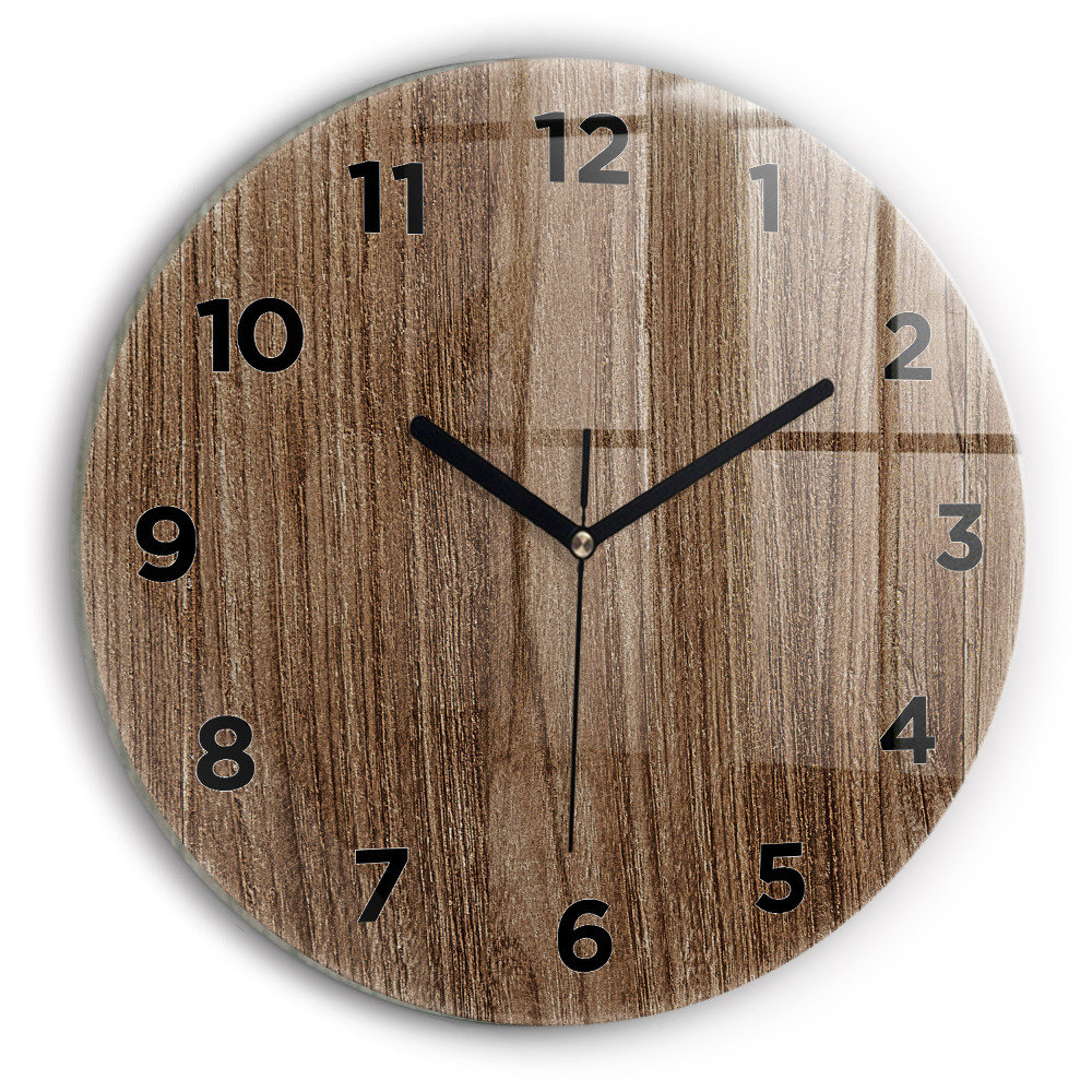 Pendule murale ronde Bois foncé