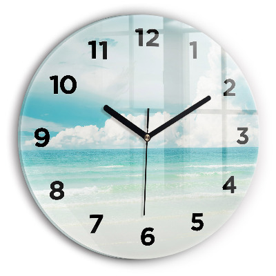 Horloge ronde en verre Paysage de mer