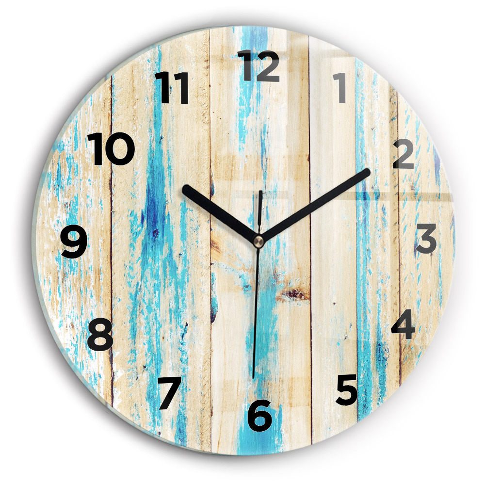 Pendule murale ronde Bois rayé