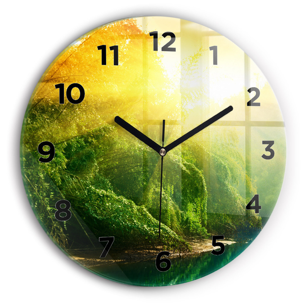 Horloge ronde en verre Nature paisible