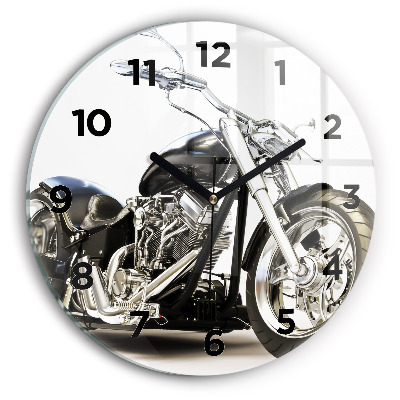 Horloge ronde Moto noire