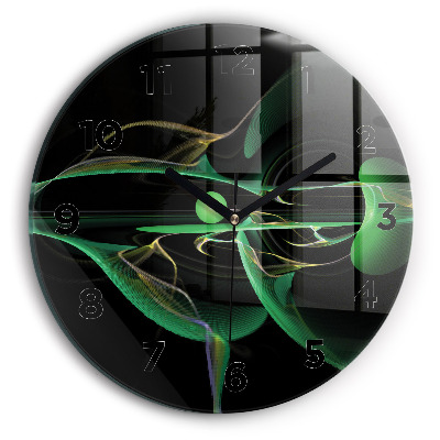 Horloge ronde Abstraction verte