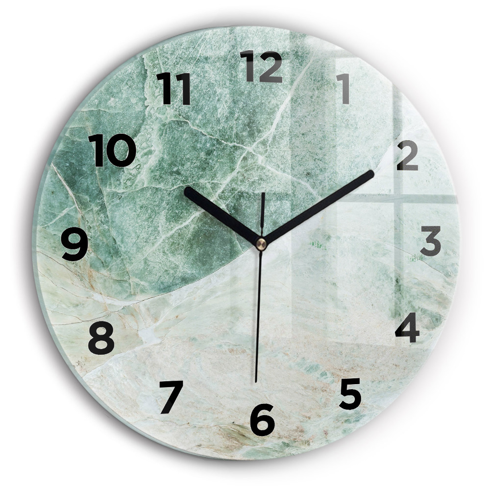 Horloge ronde en verre Texture de pierre marbrée