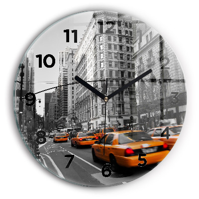 Pendule murale ronde Manhattan et taxis