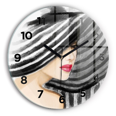 Horloge ronde Femme en noir et blanc