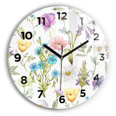 Horloge ronde Composition de fleurs