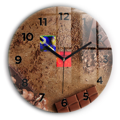 Pendule murale ronde Tablettes de chocolat