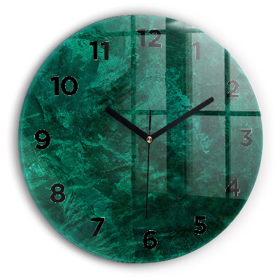 Horloge ronde murale Mur d'émeraude