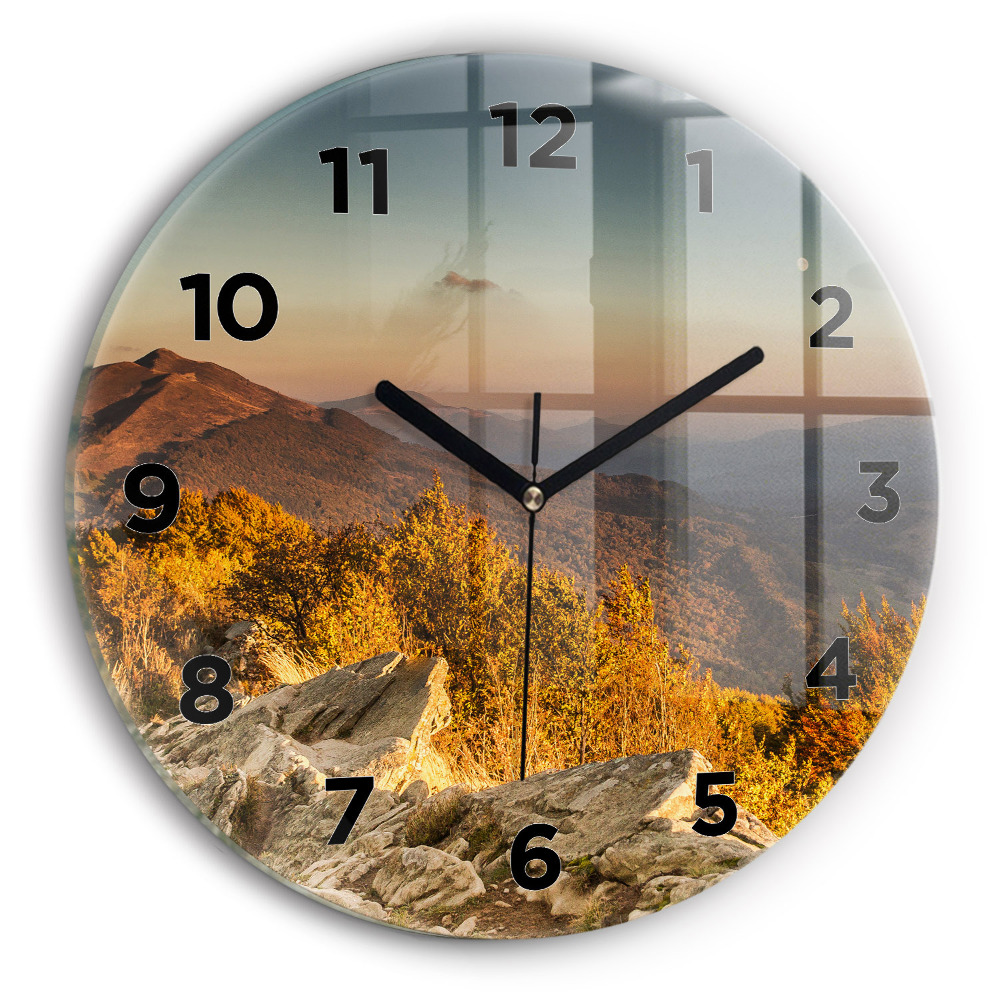 Horloge ronde murale Montagnes Bieszczady