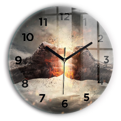 Horloge ronde murale Force des poings