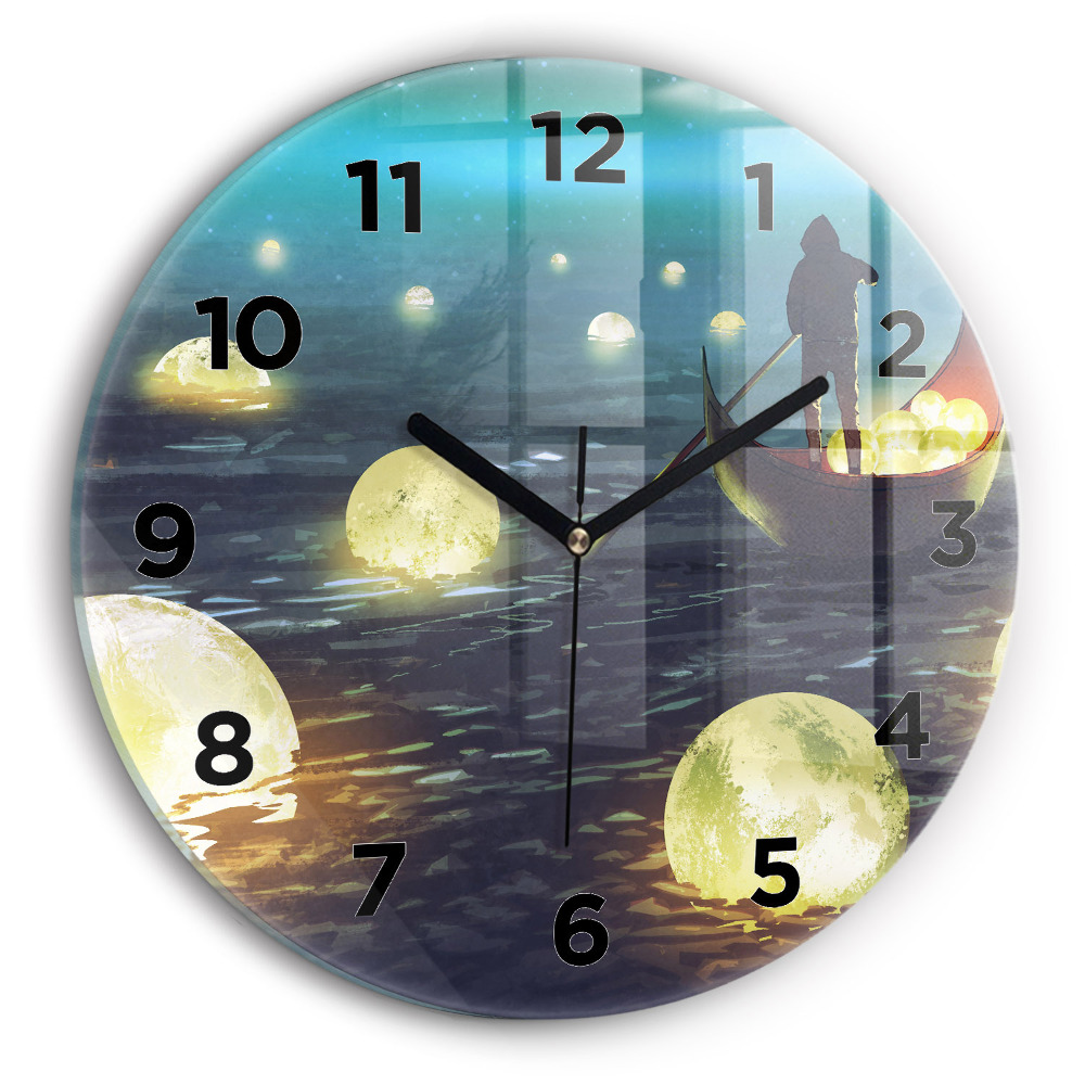 Horloge ronde en verre Abstraction