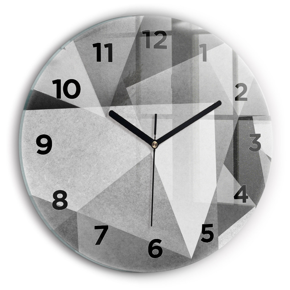 Pendule murale ronde Abstraction géométrique grise