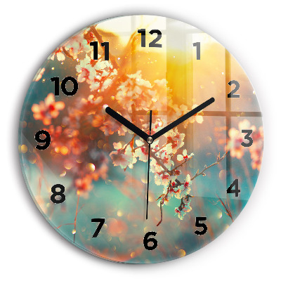 Horloge ronde Fleurs de printemps