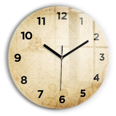 Pendule murale ronde Ancienne carte du monde