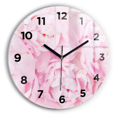 Horloge ronde en verre Fleurs en fleurs