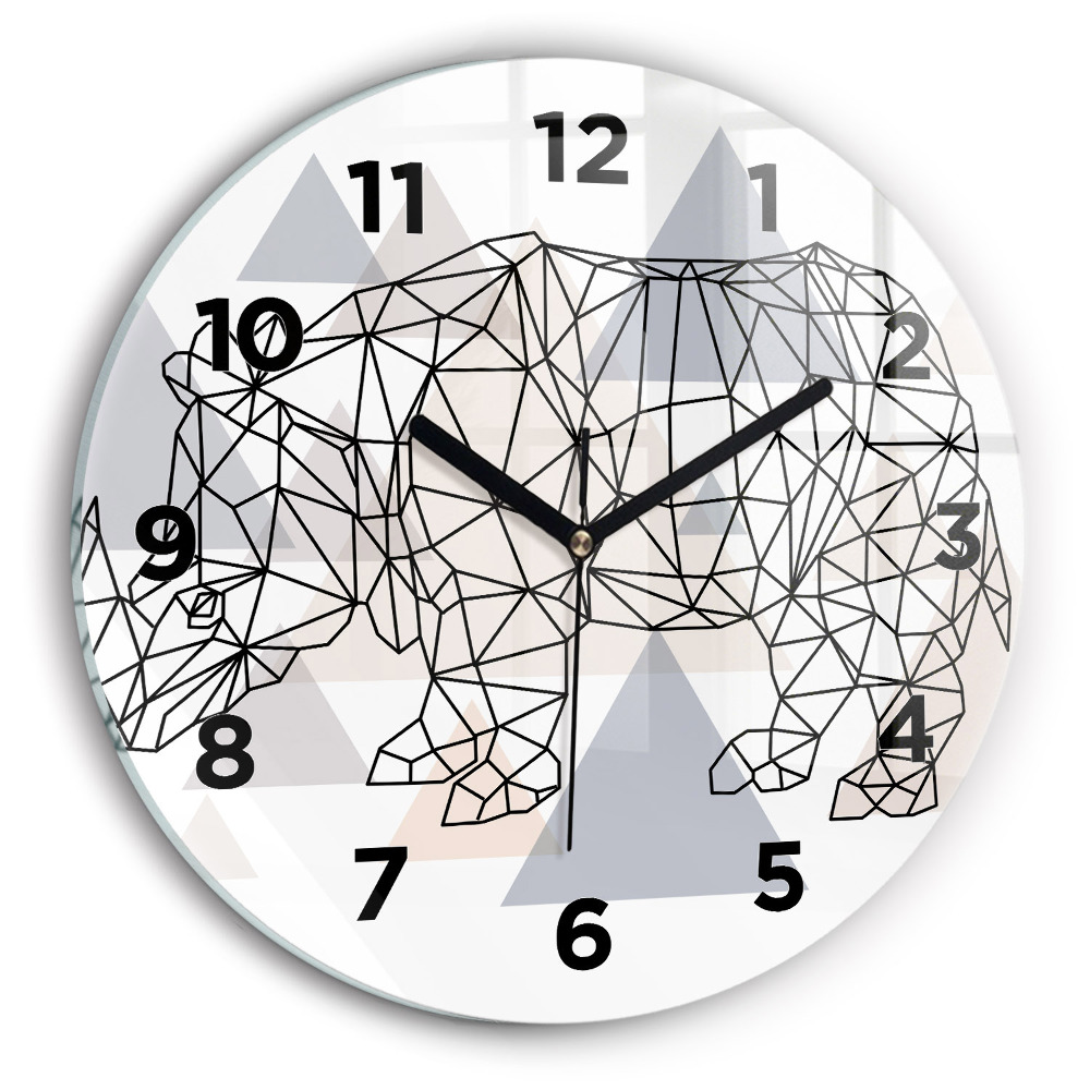 Horloge ronde en verre Motif géométrique