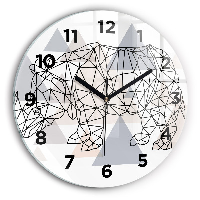 Horloge ronde en verre Motif géométrique