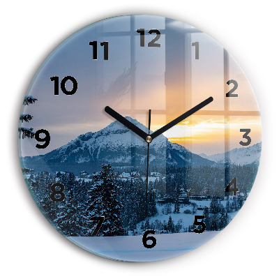 Horloge ronde Paysage de montagne