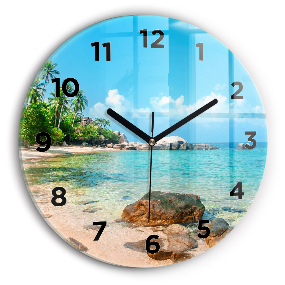 Horloge ronde murale Belle plage en Thaïlande