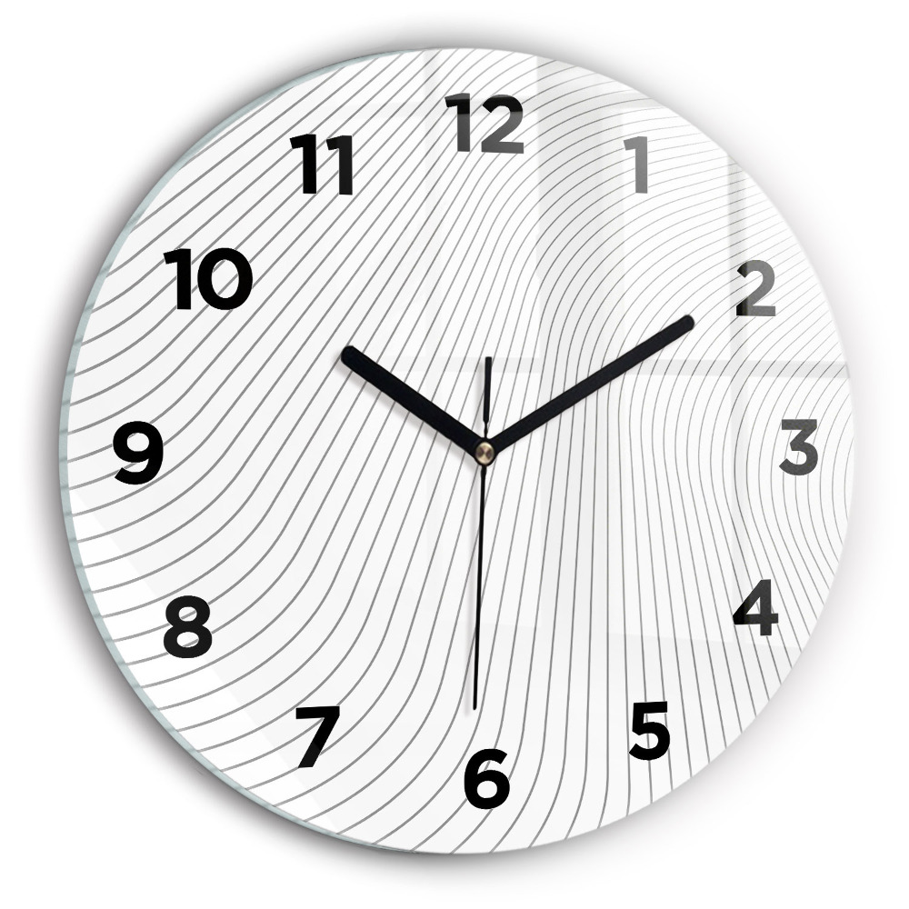 Horloge ronde en verre Lignes abstraites