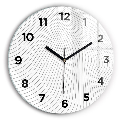 Horloge ronde en verre Lignes abstraites