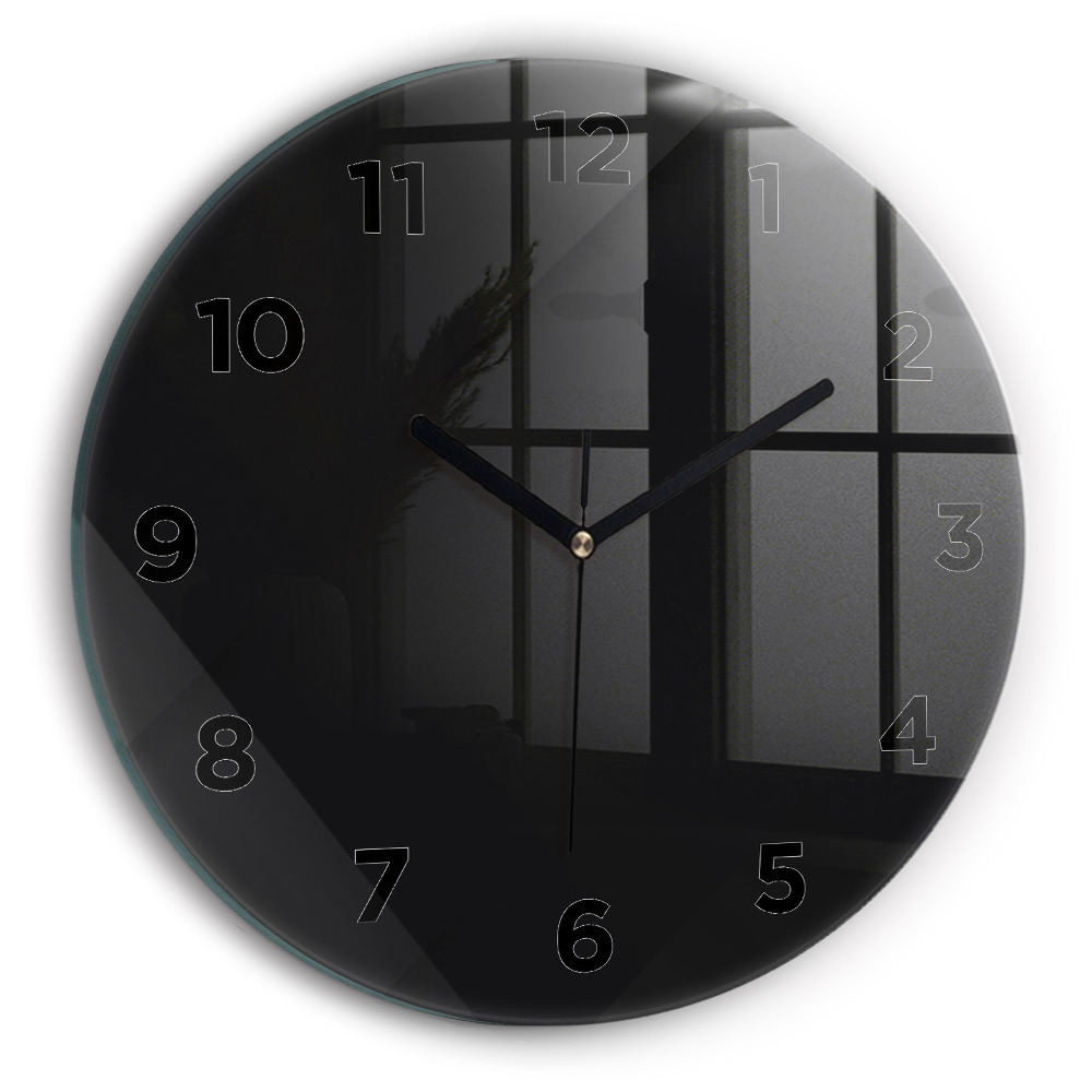 Horloge ronde en verre Motif de mur sombre