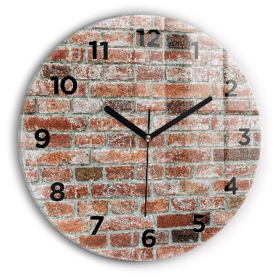 Horloge ronde en verre Mur de briques