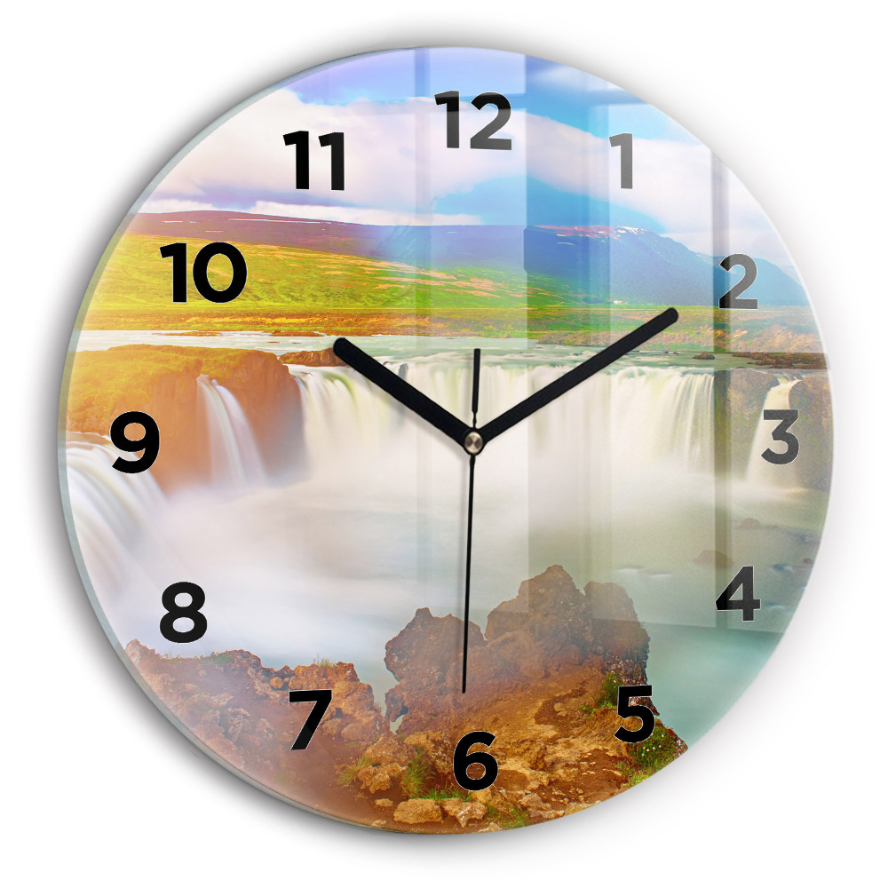 Horloge ronde murale Godafoss en Islande