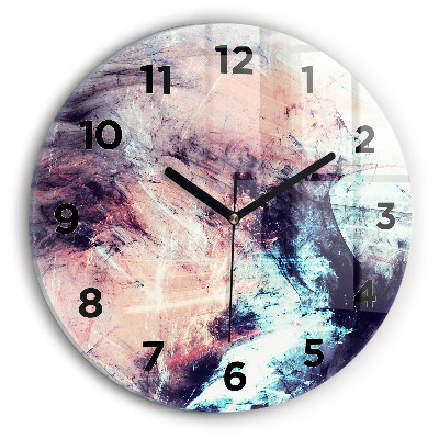 Horloge ronde en verre Image abstraite