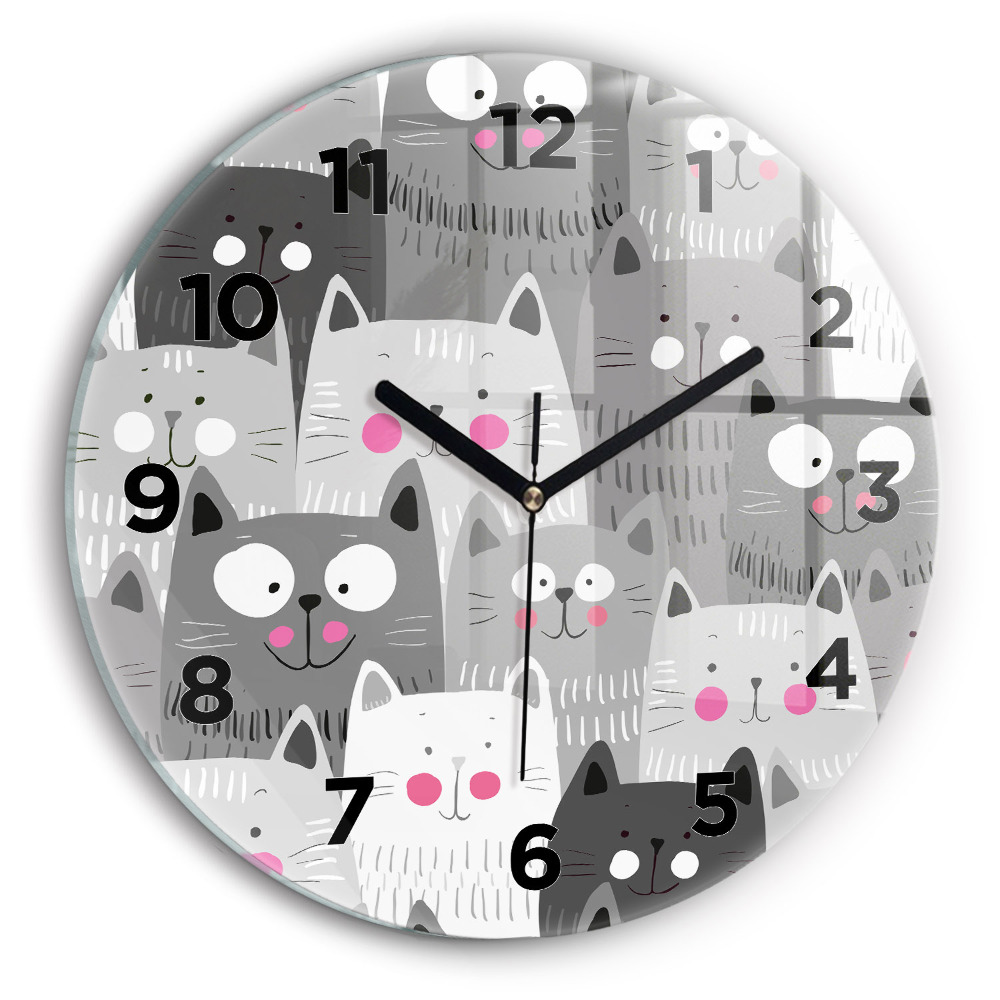 Horloge ronde Motif avec des chats