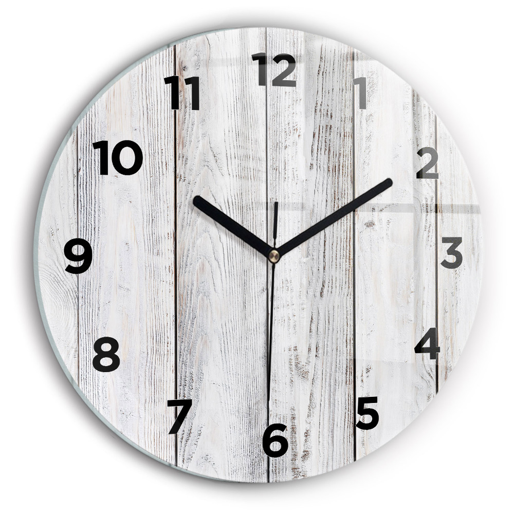 Horloge ronde en verre Planches peintes