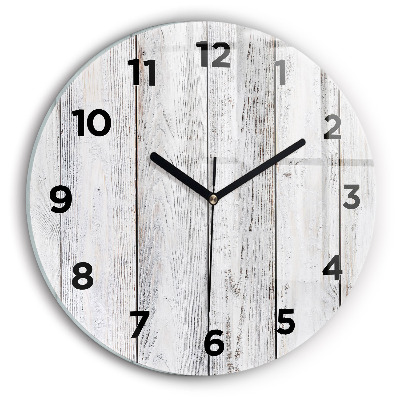 Horloge ronde en verre Planches peintes