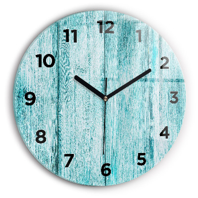 Horloge ronde murale Vieux bois bleu
