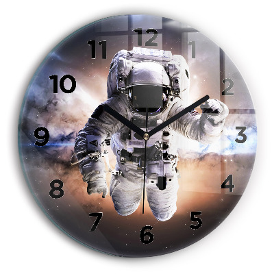 Pendule murale ronde Astronaute dans l'espace