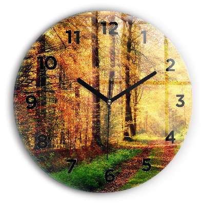 Horloge ronde murale Paysage forestier d'automne