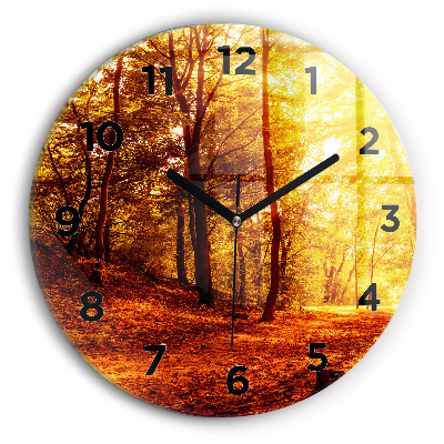 Horloge ronde Paysage forestier au soleil