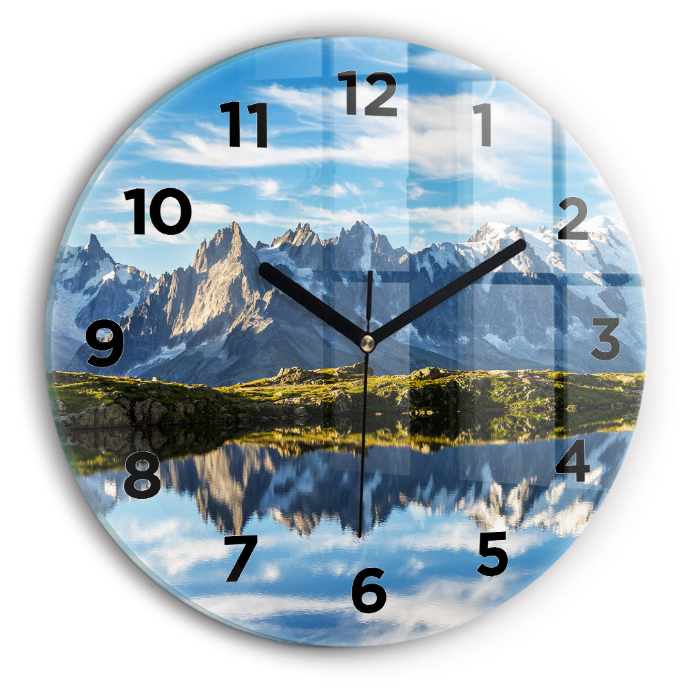 Horloge ronde en verre Vallée de Chamonix, Alpes