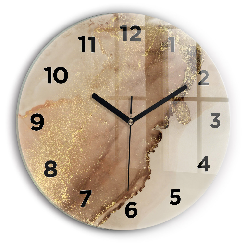 Horloge ronde murale Art moderne beige