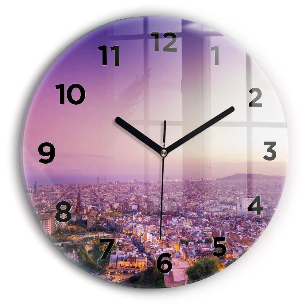 Horloge ronde en verre Barcelone Bunkers El Carmel