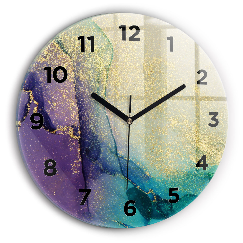 Horloge ronde en verre Abstraction de couleur