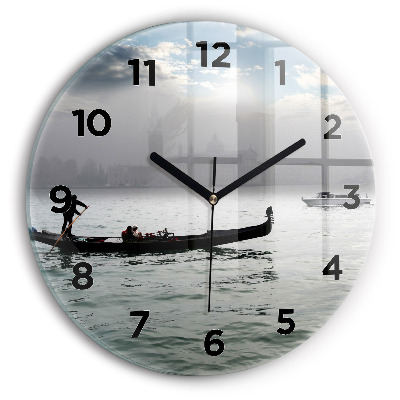 Pendule murale ronde Gondole à Venise