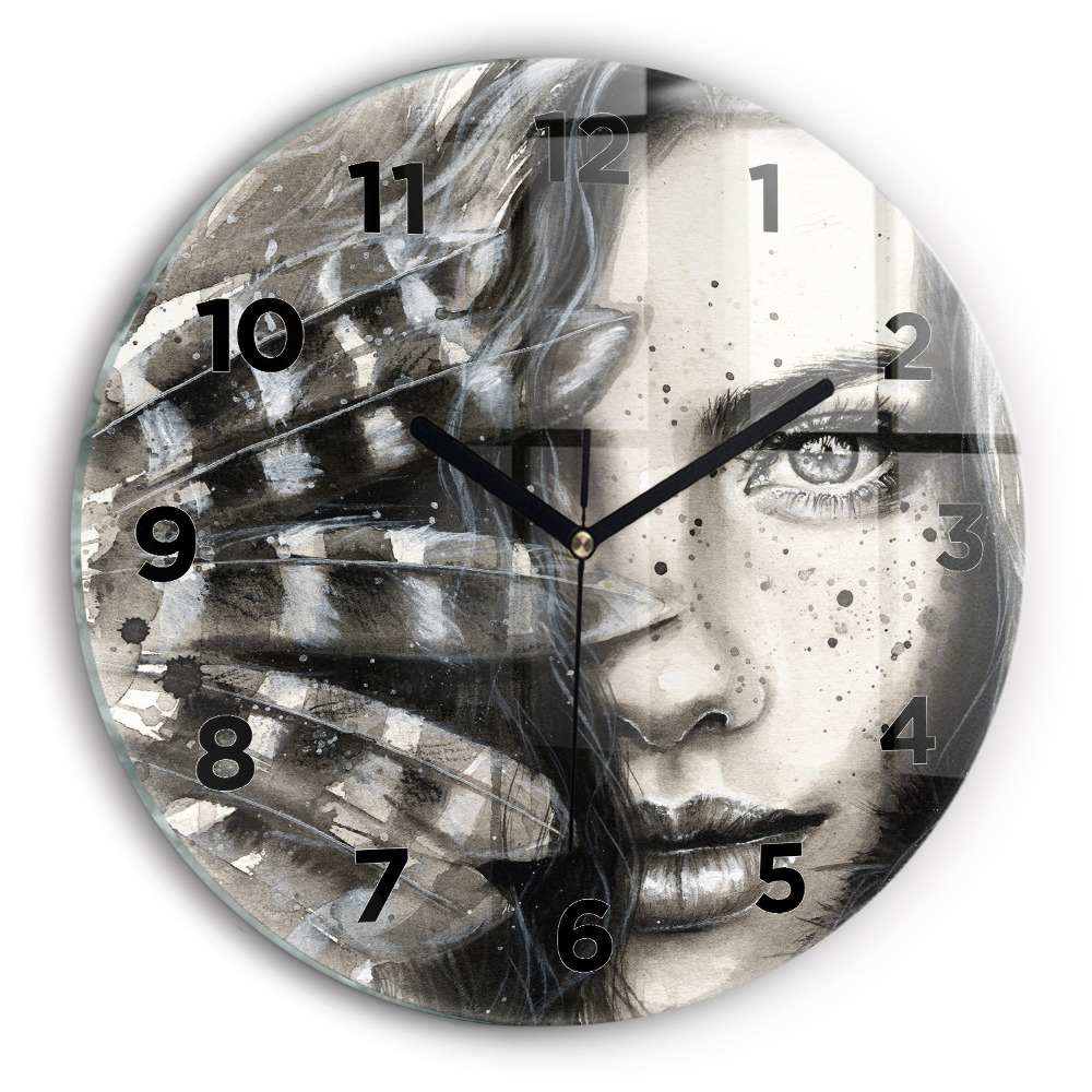 Horloge ronde murale Portrait peint