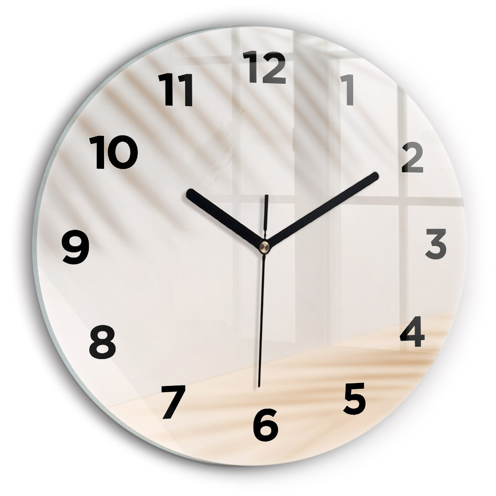 Horloge ronde Crème abstraite