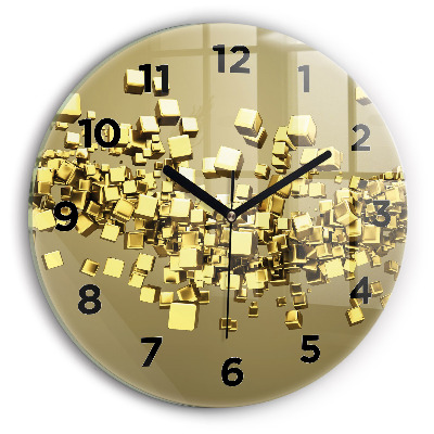 Pendule murale ronde Carrés d'or