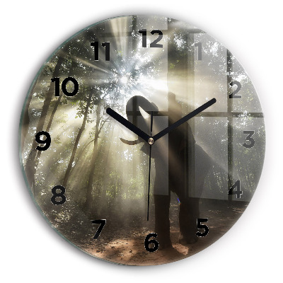 Horloge ronde Éléphant dans la jungle