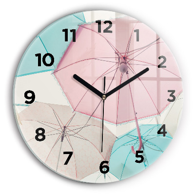 Pendule murale ronde Parapluies pastel
