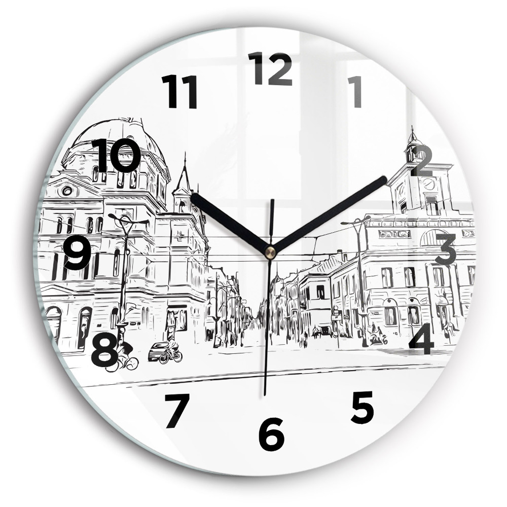 Horloge ronde murale Illustration de la ville de Poznan