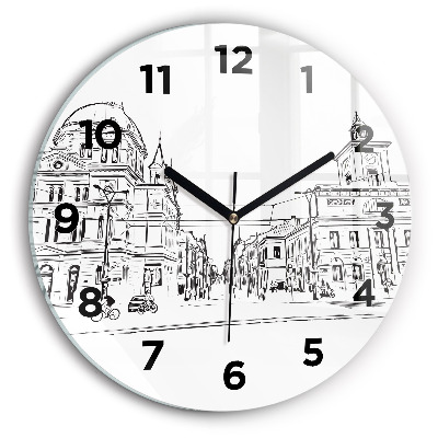 Horloge ronde murale Illustration de la ville de Poznan