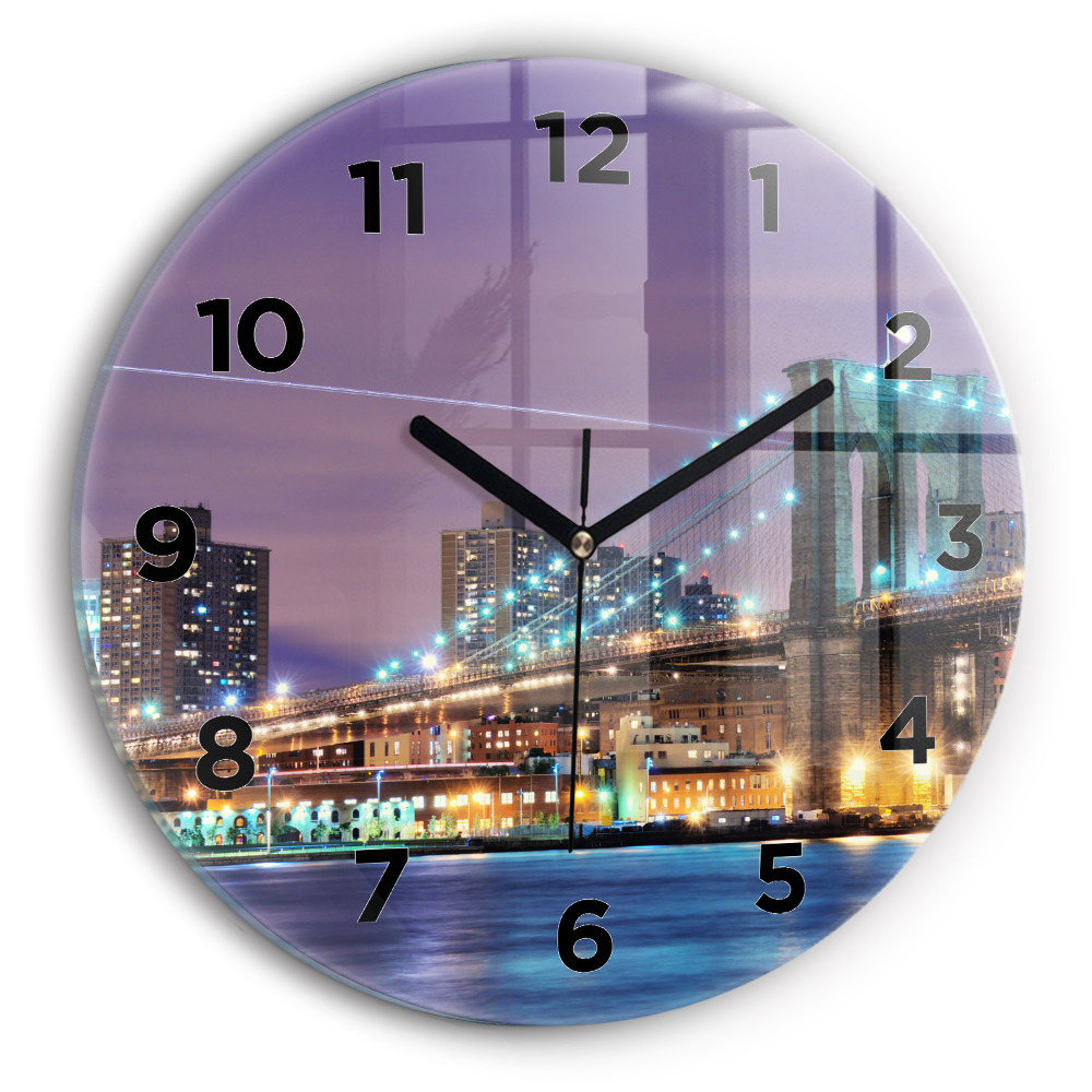 Horloge ronde Pont de Brooklyn et East River