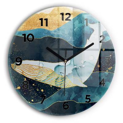 Horloge ronde Baleine abstraite